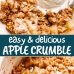 Apple crumble Pinterest image.