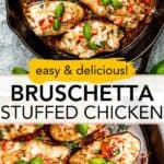 Bruschetta chicken Pinterest image.