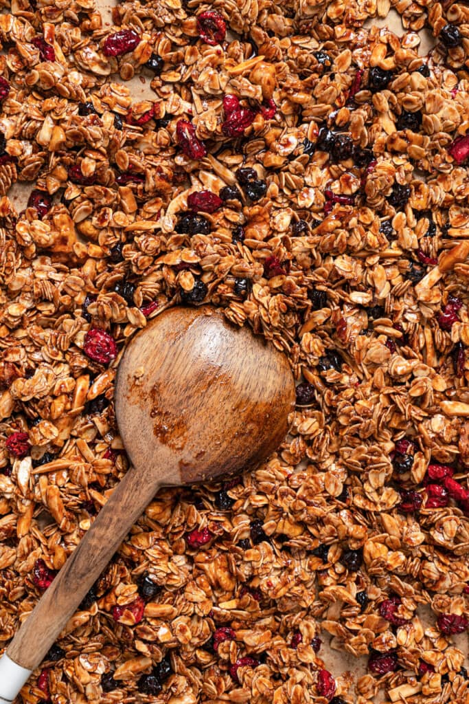 Close-up shot of homemade cereal.