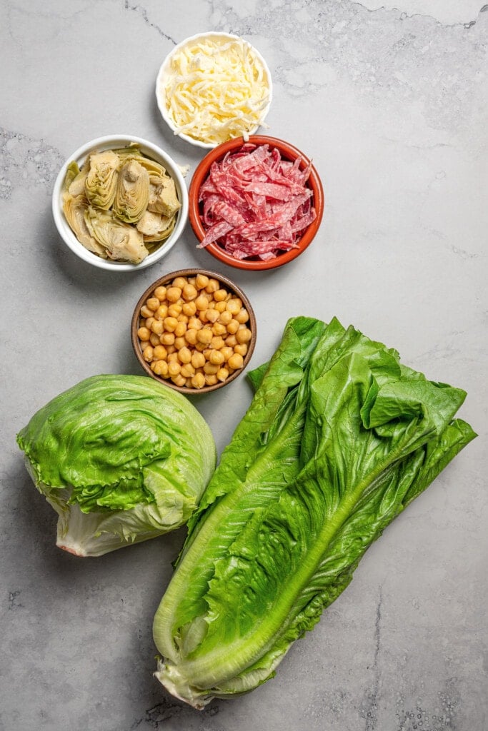 The ingredients for a La Scala chopped salad.