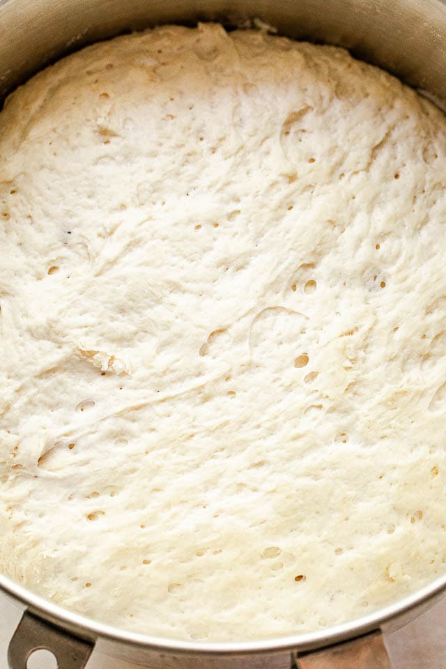 Proofing and rising dough for bread.