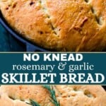 Pinterest image for skillet bread.