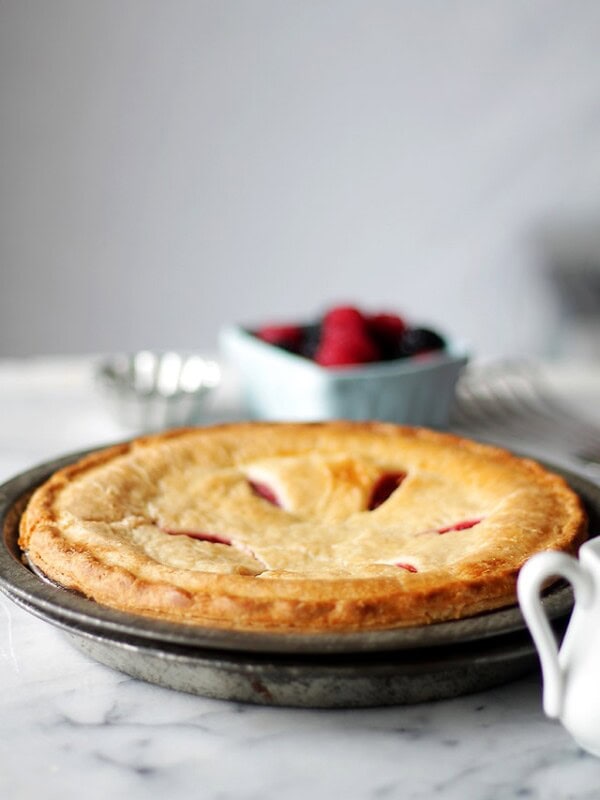 Berry Pie | www.diethood.com | Lightened-up flaky pie crust filled with a delicious variety of berries.