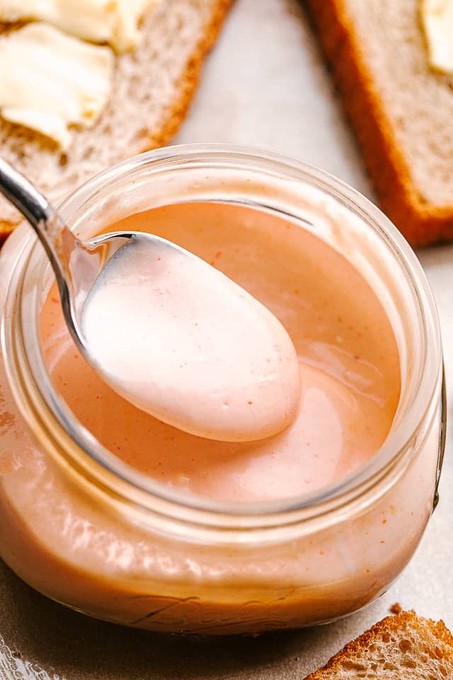 Homemade Russian Dressing in a jar