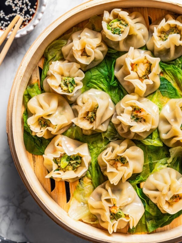 Basket with dumplings.