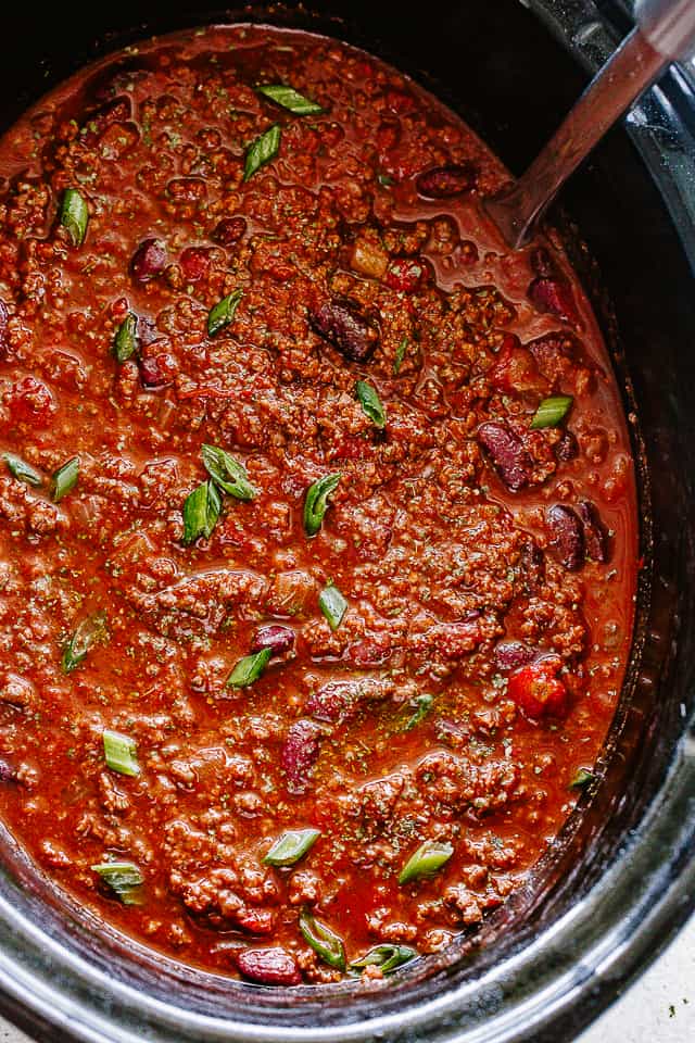 Beef Chili in the slow cooker