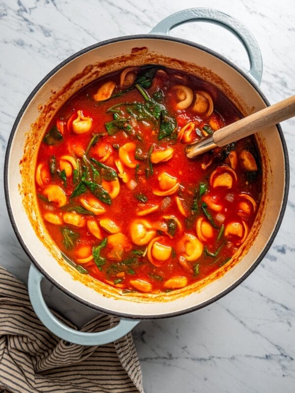 Simmering the soup.