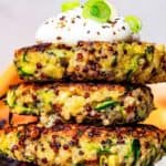 Zucchini fritters Pinterest image.