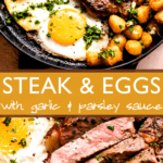 Steak and Eggs two picture collage pinterest image